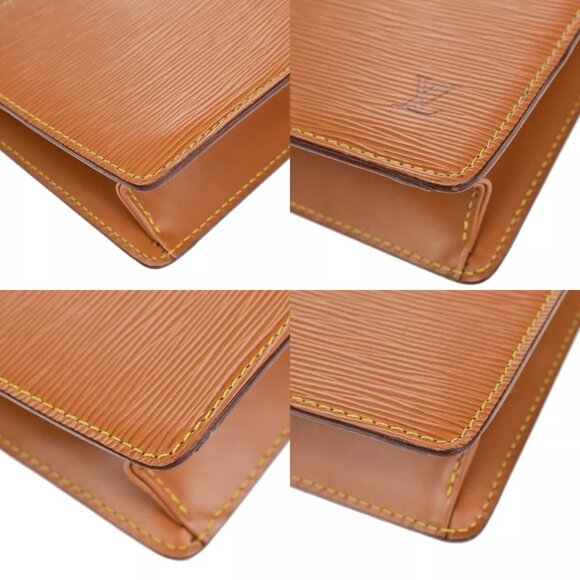 LOUIS VUITTON LV Pochette Homme Clutch Hand Bag Epi Leather Gold - Picture 7 of 14